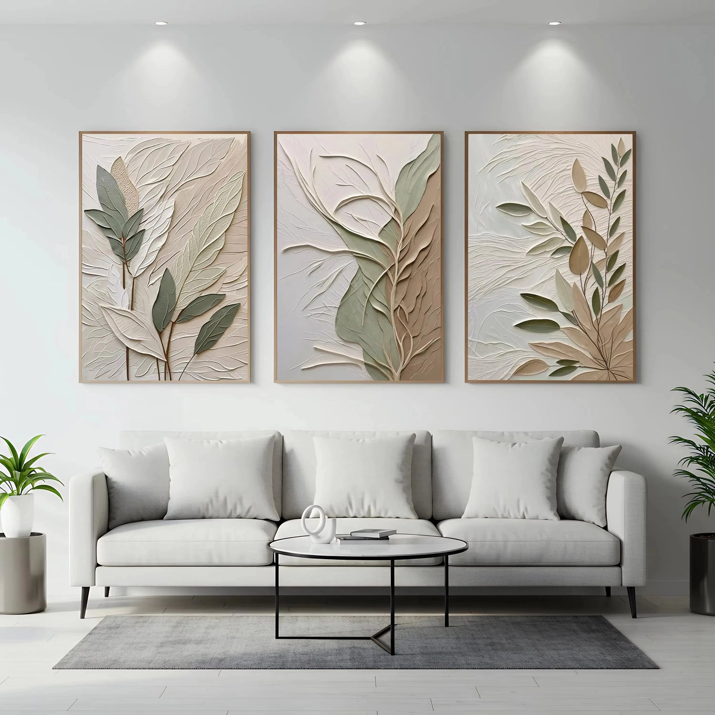 Textured Leaf Art Poster Neutral Tone Canvas Printing for Modern Home Decoration, Elegant Wall Arts Thoughtful Gifts