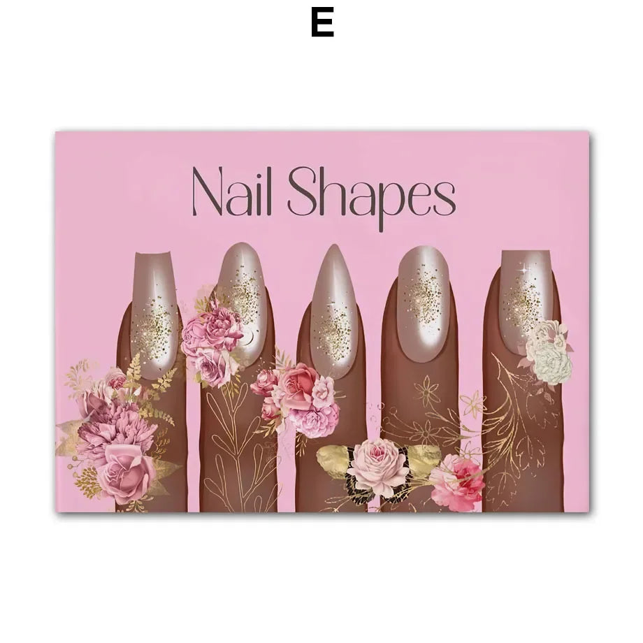 Nail Themed Printed Art Posters