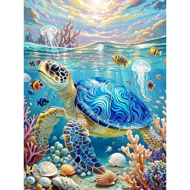 GATYZTORY Sea Turtle Paint By Numbers Handiwork Art Art Supplies Animal Acrylic Painting on Canvas Picture Drawing By Numbers