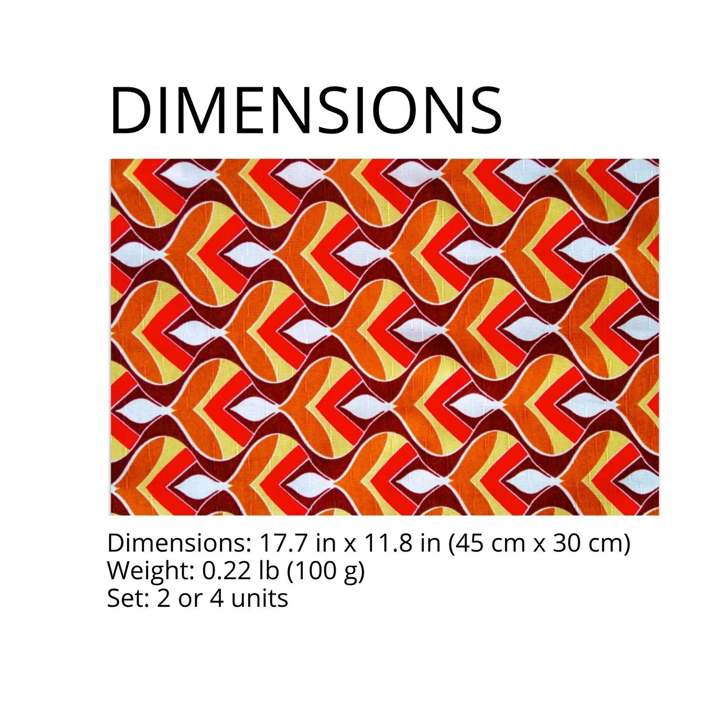 Charlo's Set of 4 Rectangular Placemats Colorful Indian Mosaic 18" x 12"