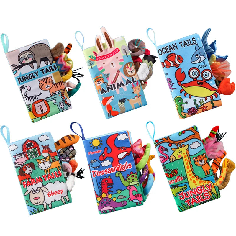 Baby Toys 0 12 Months Infant Tail Cloth Book Learning and Educational Activity Quiet Book Parent-child Interactive Toddler Toys