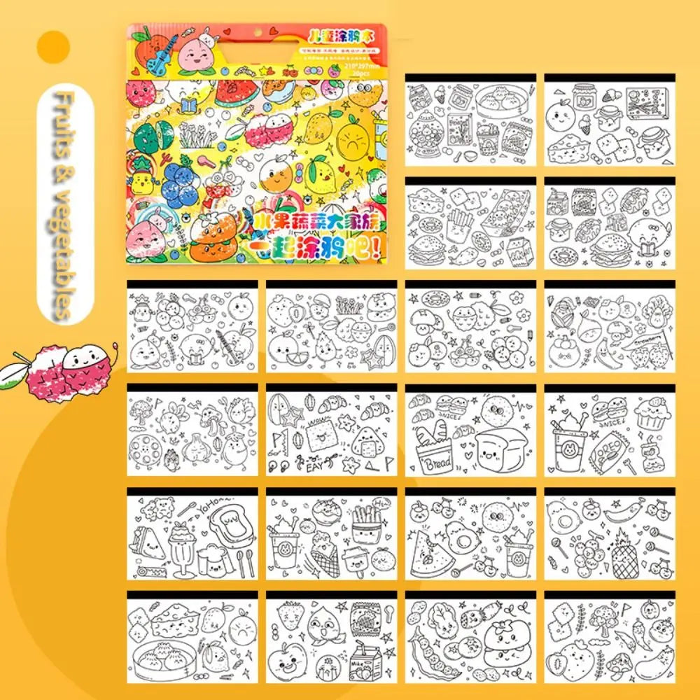 Funny Paper Children Coloring Activity Book Space Portable Color Filling Toy Educational Tearable Kids/Children/Toddler