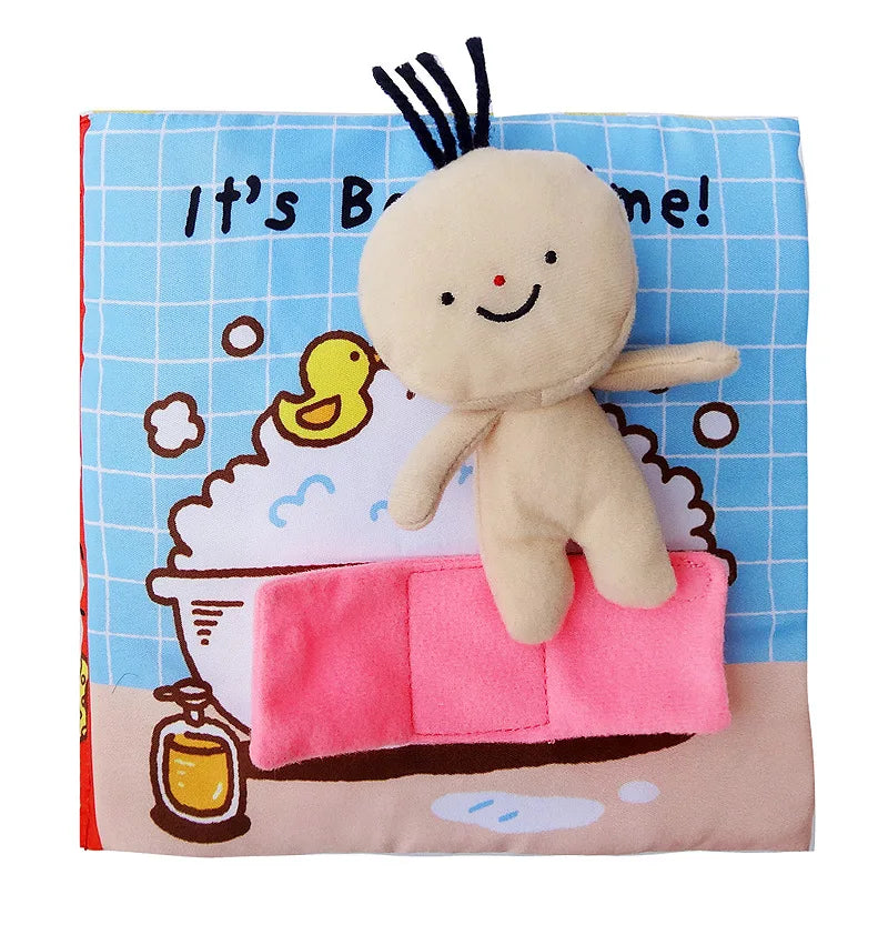 Baby Toys 0-12M Cloth Book Early Life Skills Learning Bath Potty Brush Teeth Cognitive Quiet Book Montessori Interactive Books