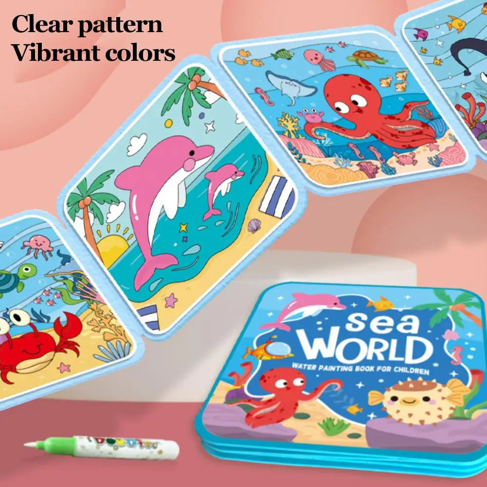 DIY Magic Water Drawing Book for Kids Early Education Doodle Coloring Book Birthday & Holiday Gift Creative Fun Activity Bo Q8Z7
