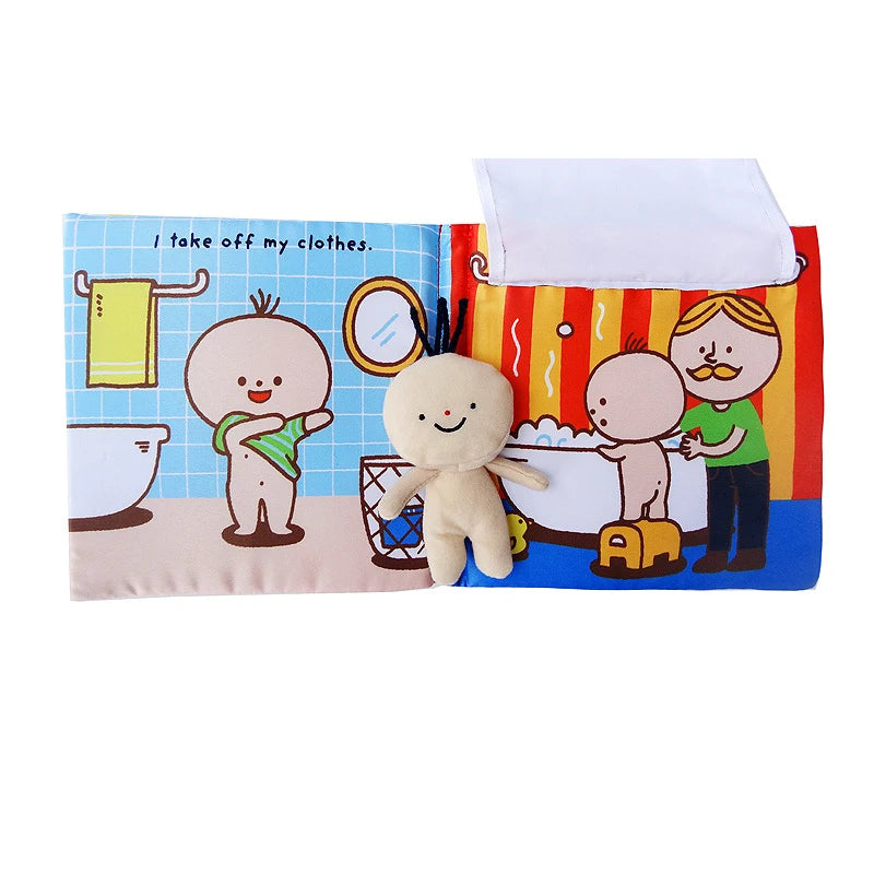 Baby Toys 0-12M Cloth Book Early Life Skills Learning Bath Potty Brush Teeth Cognitive Quiet Book Montessori Interactive Books