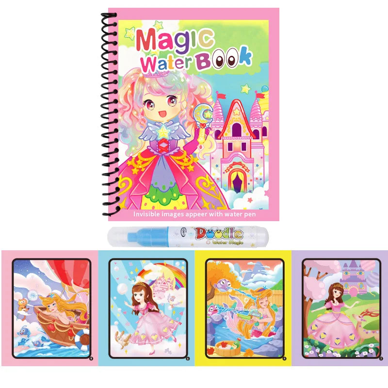 1PC Children Drawing Coloring Books Magic Water Drawing Book for Boys And Girls Gift Animal Cartoon Montessori Diy Painting Toys