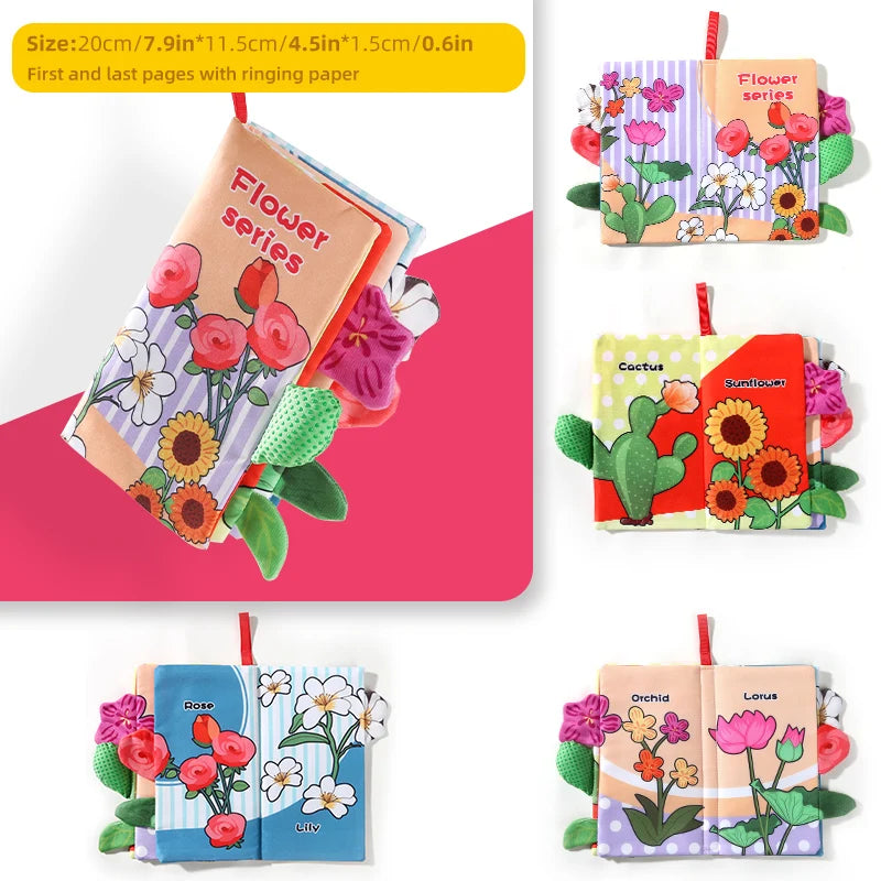 Baby Cloth Book for Children Fun Interactive Toys 0-3 Years Infant Early Education Toys Soft Tail Cloth Book Sensory Baby Toys