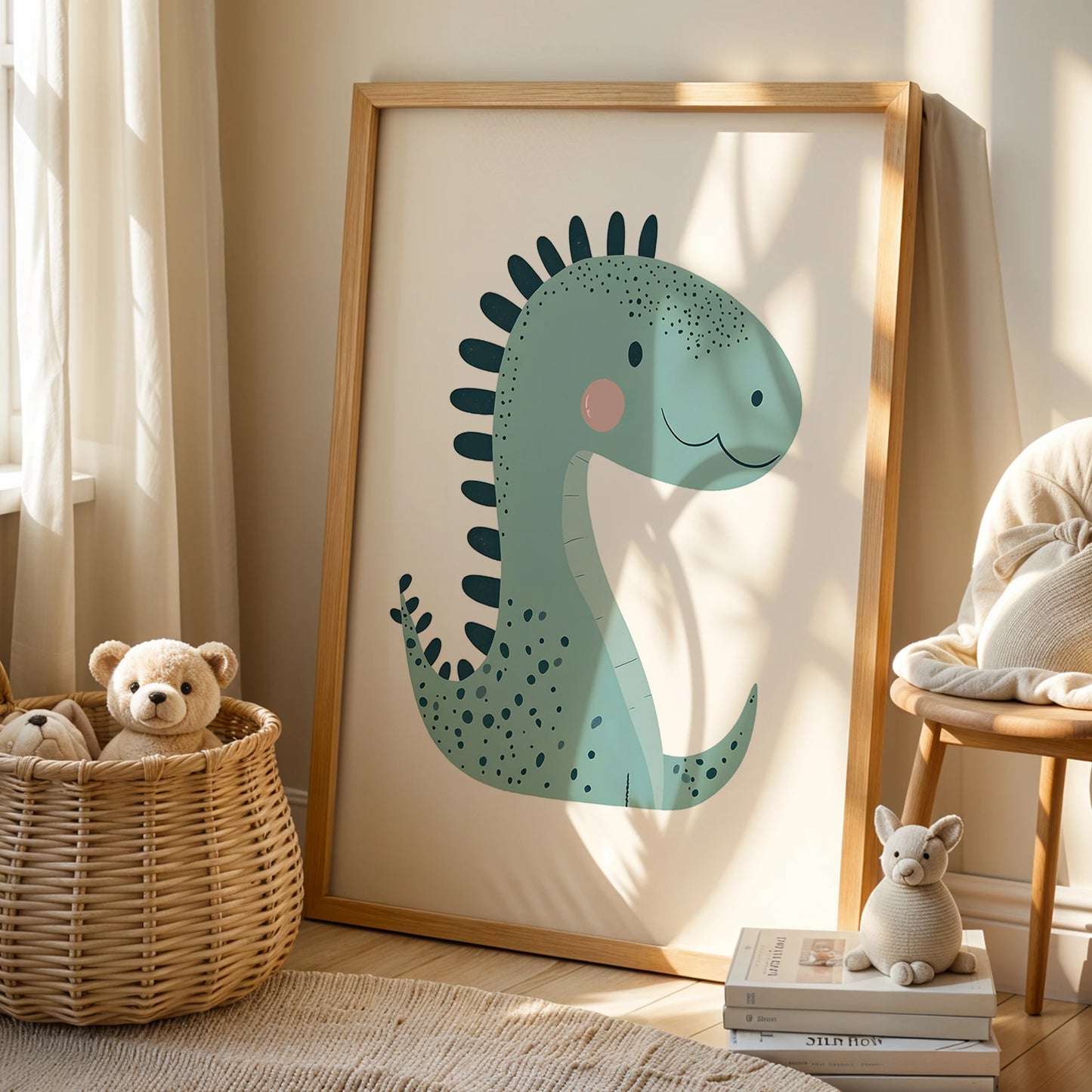 3pcs Personalized Custom Name Cartoon dinosaur Wall Art Print Picture Canvas Poster Painting For Living child Room Home Decor