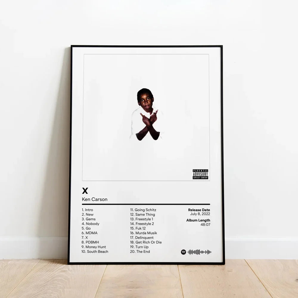Poster Prints Ken Carson A Great Chaos Custom Album Hip Hop Custom Wall Art Picture Canvas Painting Living Room Home Decorati