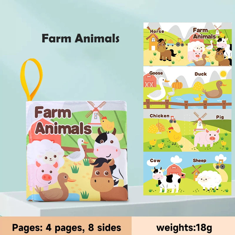 Baby  Enlightenment Cloth Books Educational Toys Baby Intelligence Development Learning Book Rustle Sound Cognition Sensory Toys