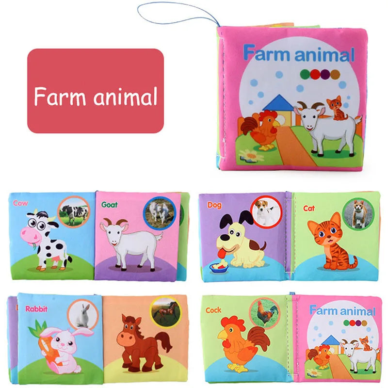 0-36M Baby Early Learning Toy Tail Cloth Book Puzzle Parent-child Interactive Sound Paper Infants Activity Toys for Babies