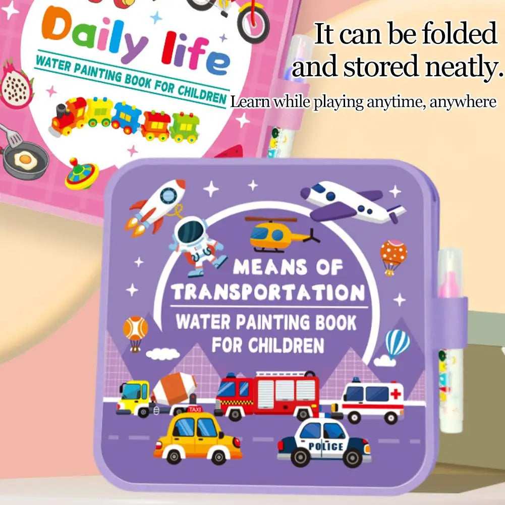 DIY Magic Water Drawing Book for Kids Early Education Doodle Coloring Book Birthday & Holiday Gift Creative Fun Activity Bo Q8Z7
