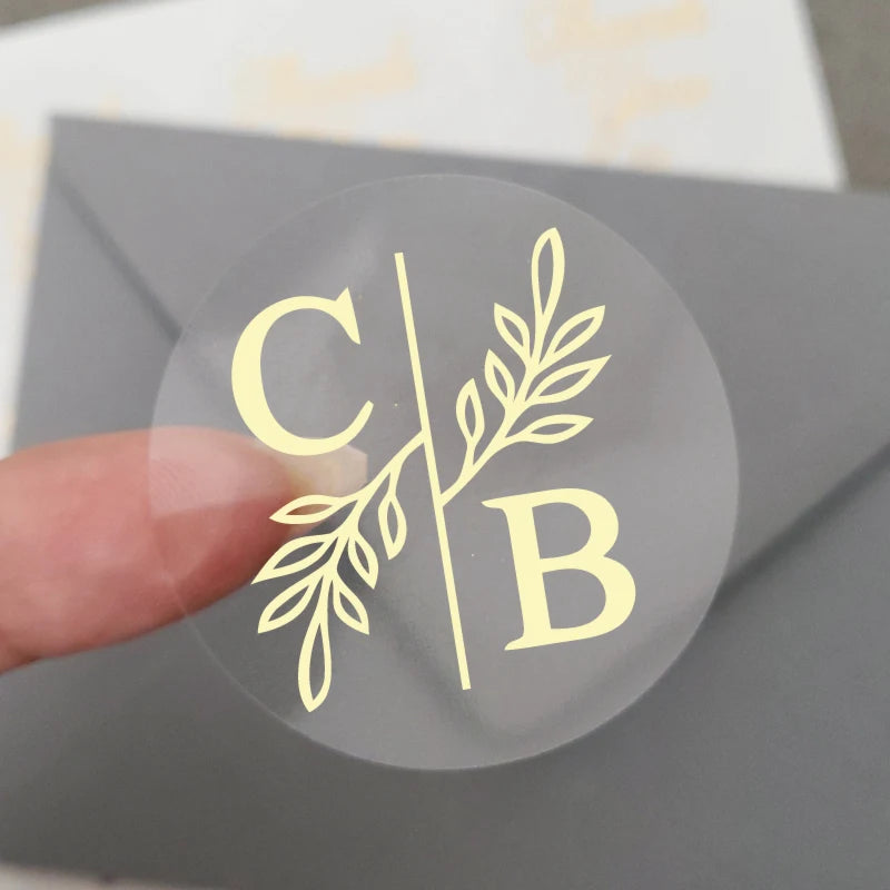 Custom Gold Foiled Stickers, Wedding, Birthday, Your Text, Thank You Labels, Baby Shower, Engagement, Invitation Seals.50 Pieces