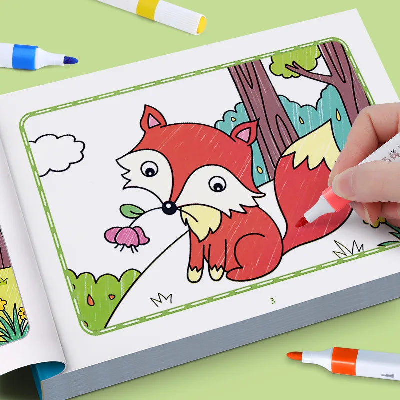 Graffiti Coloring Book, Fun Coloring Book, Cartoon Animal Drawing Book, Children's Coloring Book, Suitable for Children Aged 3-8