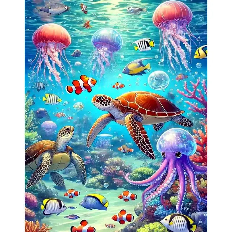 GATYZTORY Sea Turtle Paint By Numbers Handiwork Art Art Supplies Animal Acrylic Painting on Canvas Picture Drawing By Numbers
