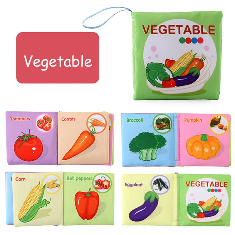 New Baby Toys Cartoon Animals Tail Baby Cloth Book Educational Ringed Paper Cloth Book Toys Enlightenment Baby Toys 0 12 Months