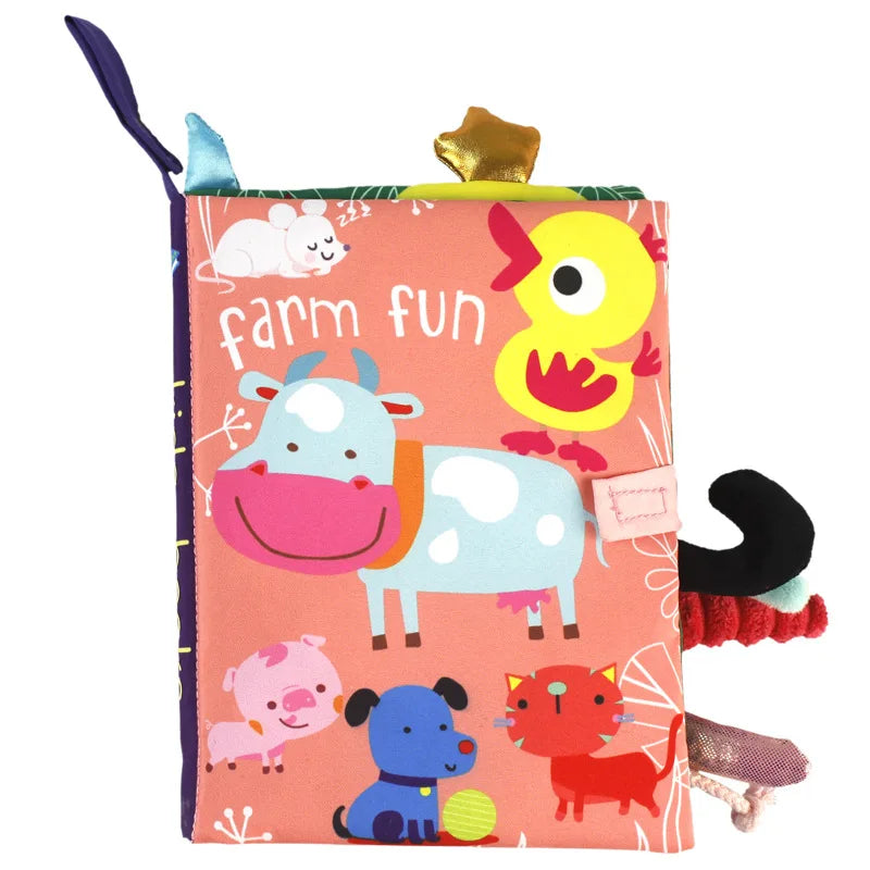 Baby Cloth Book for Children Fun Interactive Toys 0-3 Years Infant Early Education Toys Soft Tail Cloth Book Sensory Baby Toys