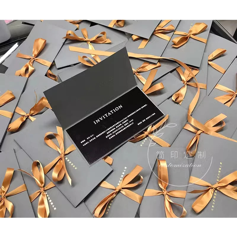 Customisable Gold Acrylic Wedding Invitation