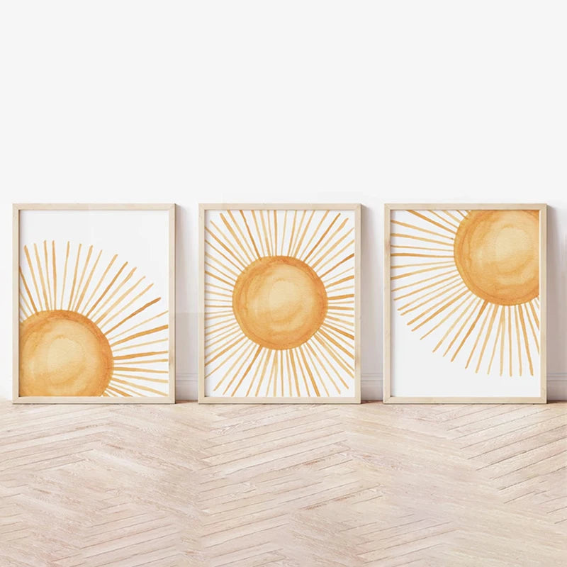 Set of 3 Boho Rainbow Nursery Art Prints