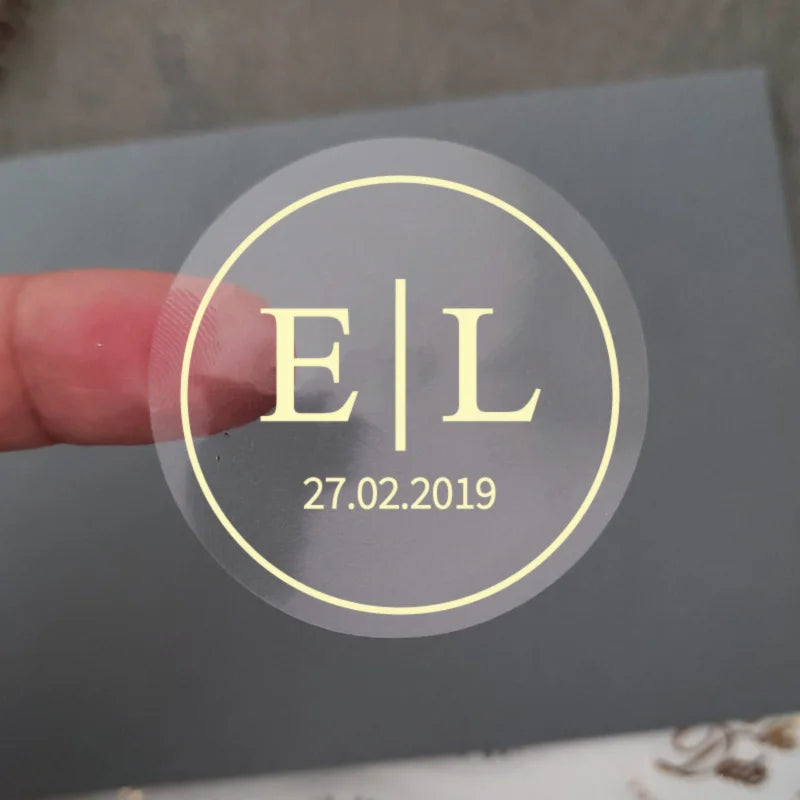 Custom Gold Foiled Stickers, Wedding, Birthday, Your Text, Thank You Labels, Baby Shower, Engagement, Invitation Seals.50 Pieces