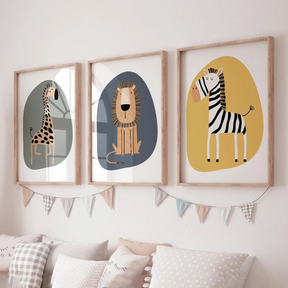 Set of 3 Safari Nursery Prints