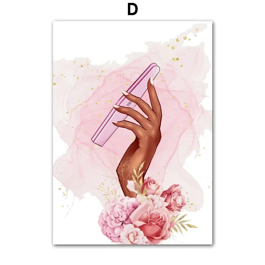 Nail Themed Printed Art Posters
