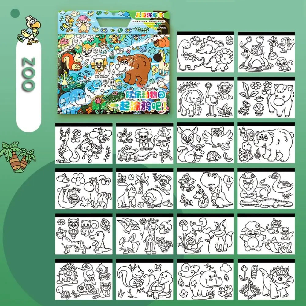 Funny Paper Children Coloring Activity Book Space Portable Color Filling Toy Educational Tearable Kids/Children/Toddler