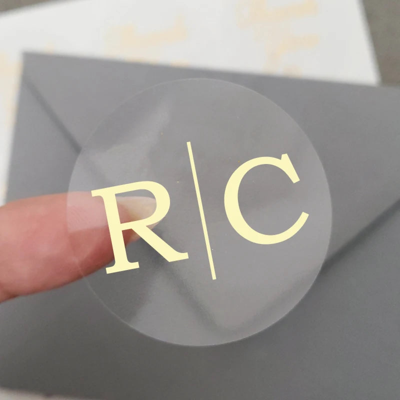 Custom Gold Foiled Stickers, Wedding, Birthday, Your Text, Thank You Labels, Baby Shower, Engagement, Invitation Seals.50 Pieces