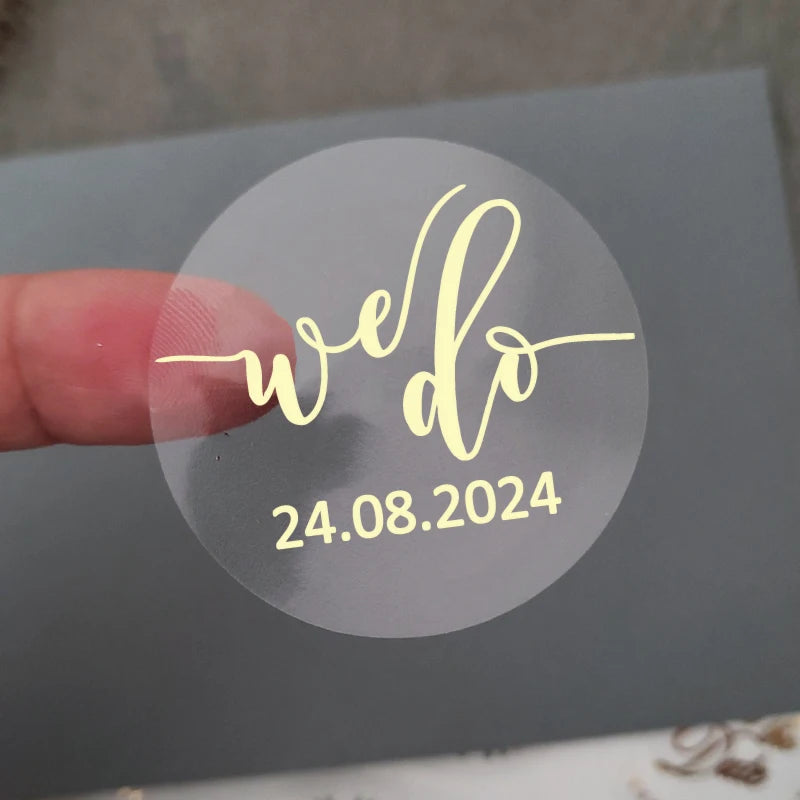 Custom Gold Foiled Stickers, Wedding, Birthday, Your Text, Thank You Labels, Baby Shower, Engagement, Invitation Seals.50 Pieces