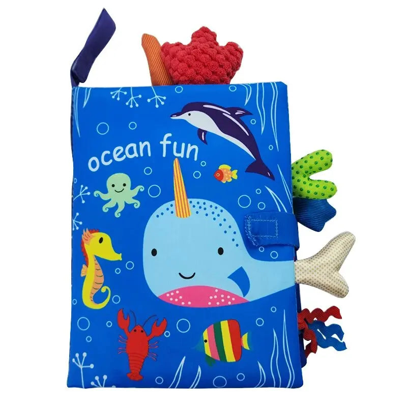Baby Cloth Book for Children Fun Interactive Toys 0-3 Years Infant Early Education Toys Soft Tail Cloth Book Sensory Baby Toys