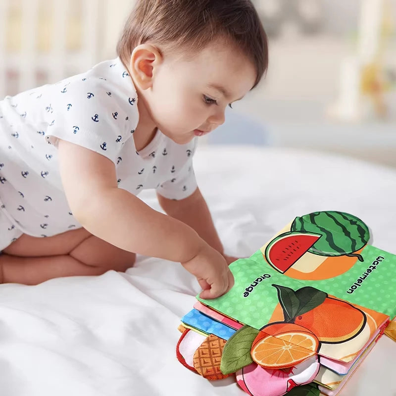 Baby Cloth Book for Children Fun Interactive Toys 0-3 Years Infant Early Education Toys Soft Tail Cloth Book Sensory Baby Toys