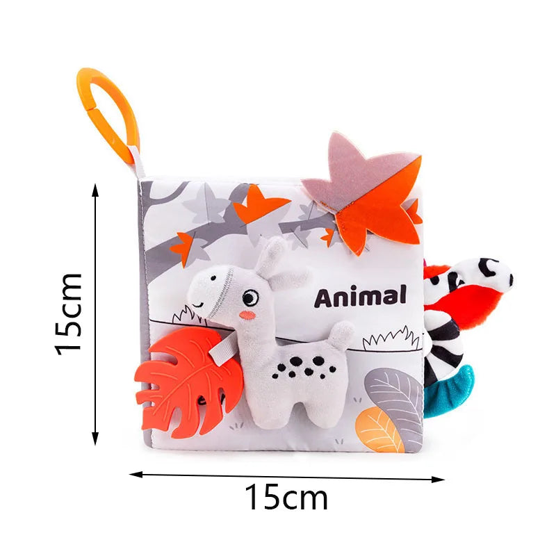 Soft Baby Books Toys 3D Touch and Feel Crinkle Cloth Books Babies Infant Kids Touch and Feel Crinkle for Infants Toddler Gifts