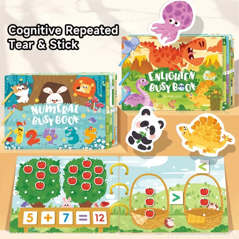 Animal Habitat Sticker Book for Kids Activity Montessori Busy Books Funny Sticker Book Educational Game Travel Toys for Toddlers