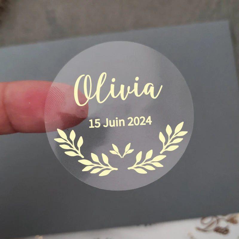 Custom Gold Foiled Stickers, Wedding, Birthday, Your Text, Thank You Labels, Baby Shower, Engagement, Invitation Seals.50 Pieces