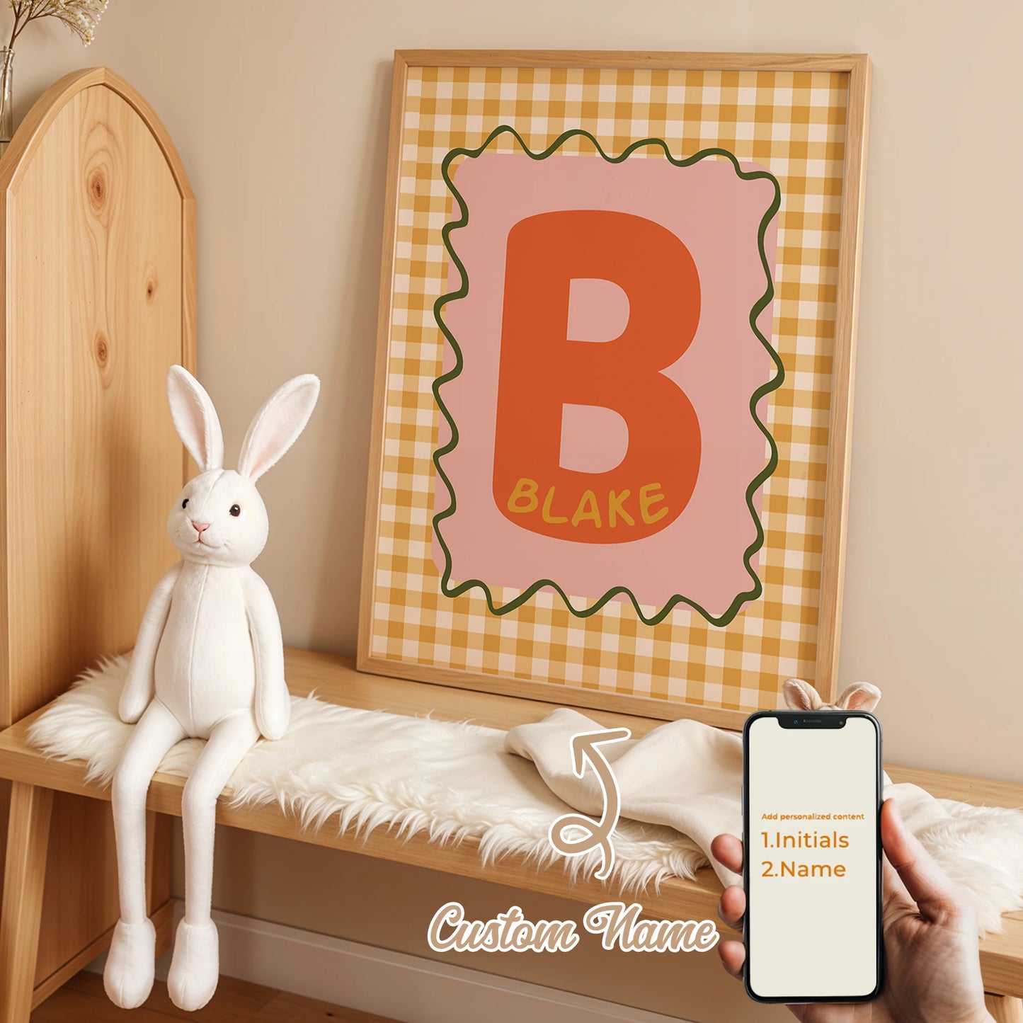 Personalized Custom Name Cartoon Child Stripe Wall Art Print Picture Canvas Poster Painting For Living Room Home Decor Gift