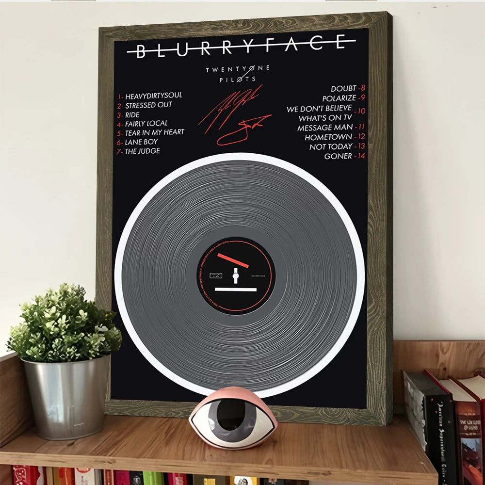 Twenty One Pilots Blurryface Album Vinyl Design Poster Customizable Printed Canvas Painting Wall Art Gift for Decoration Room