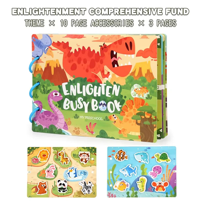 Animal Habitat Sticker Book for Kids Activity Montessori Busy Books Funny Sticker Book Educational Game Travel Toys for Toddlers