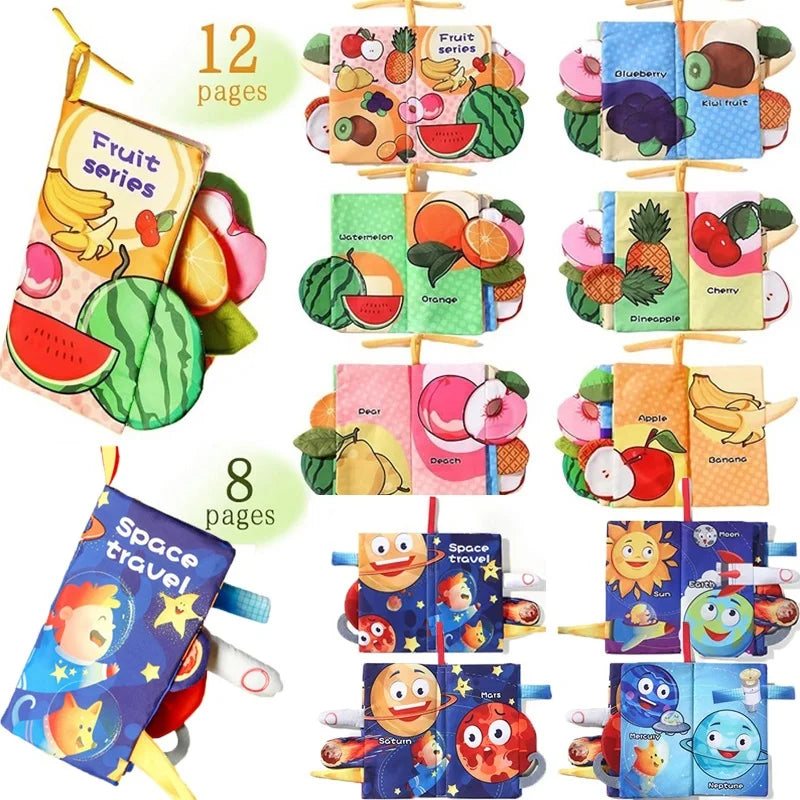 Baby Cloth Book for Children Fun Interactive Toys 0-3 Years Infant Early Education Toys Soft Tail Cloth Book Sensory Baby Toys