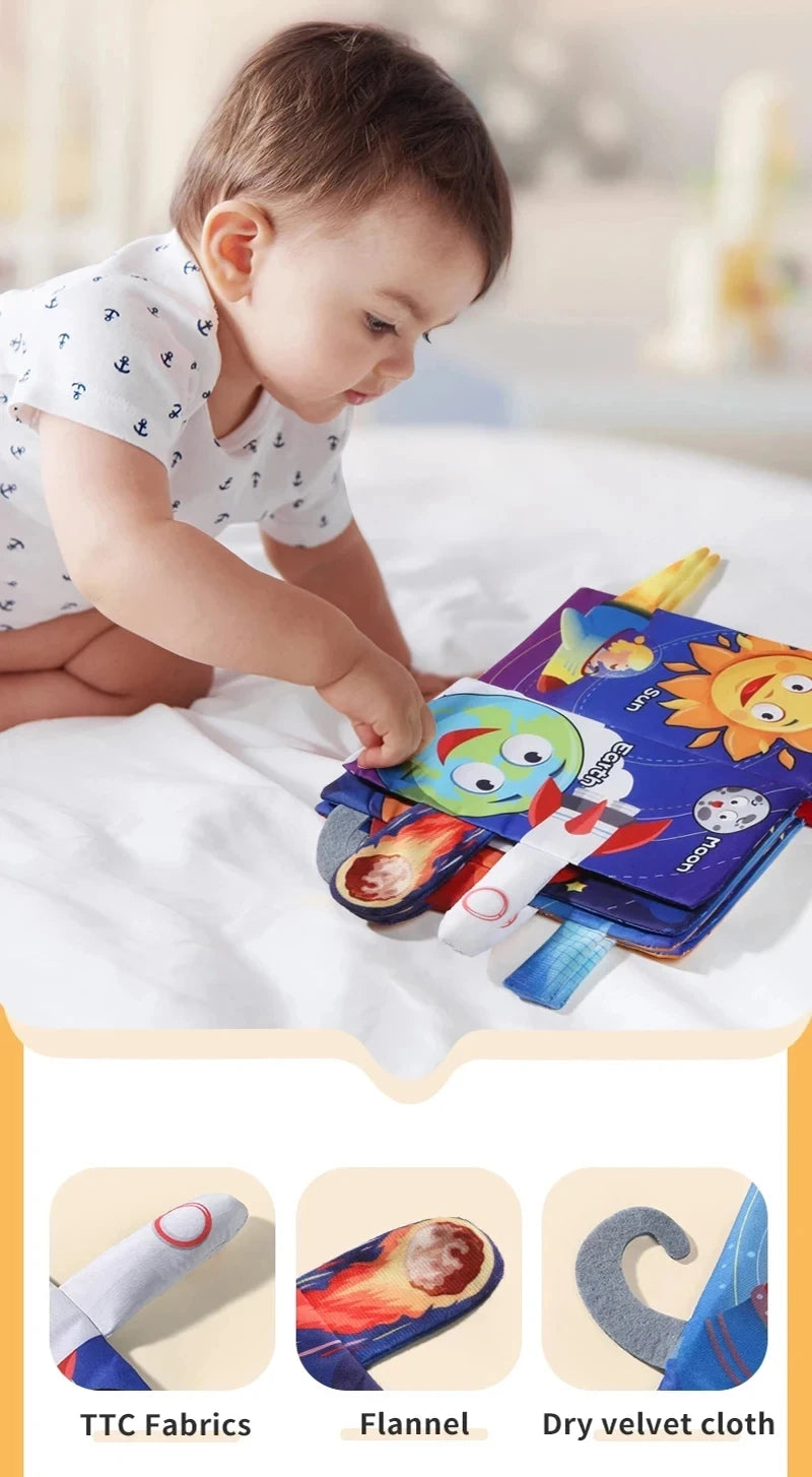Baby Cloth Book for Children Fun Interactive Toys 0-3 Years Infant Early Education Toys Soft Tail Cloth Book Sensory Baby Toys