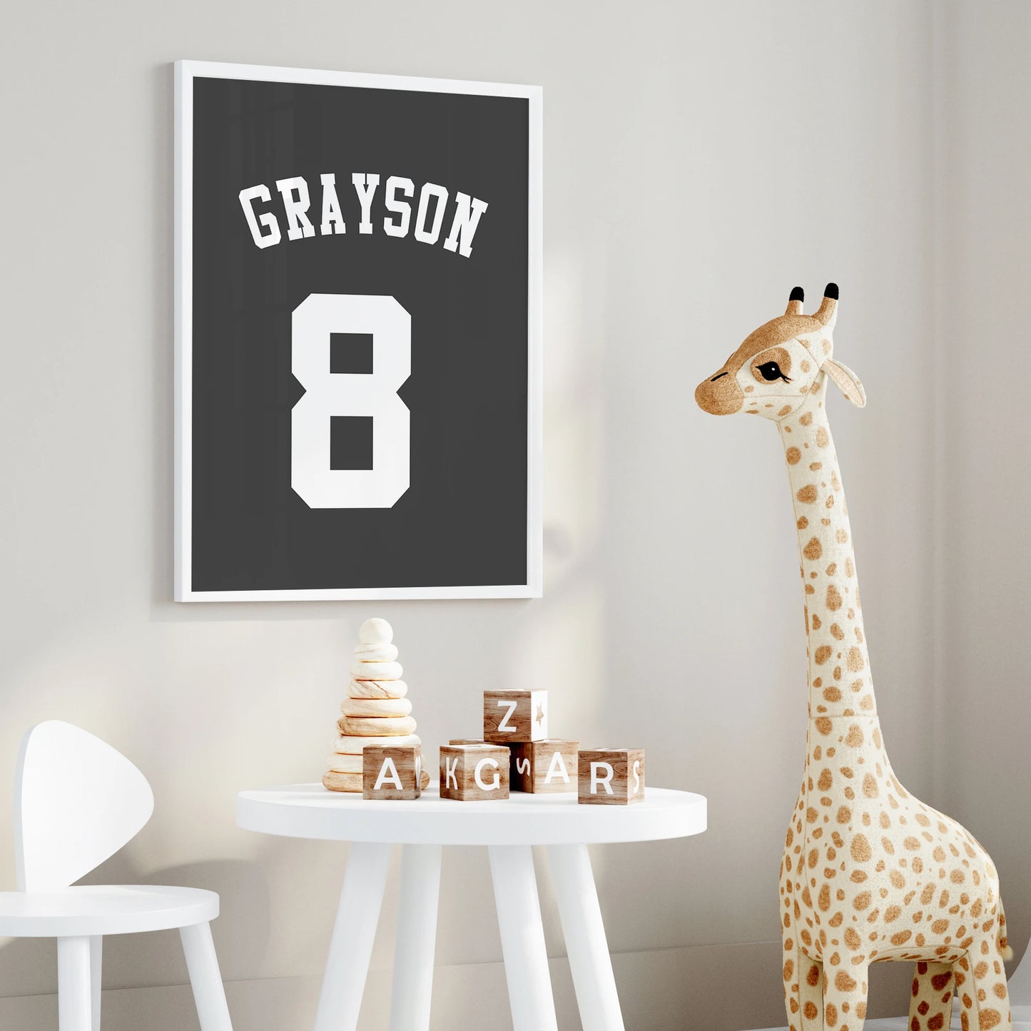3pcs Personalized Custom Name Cartoon football Wall Art Print Picture Canvas Poster Painting For Living Room Home Decor