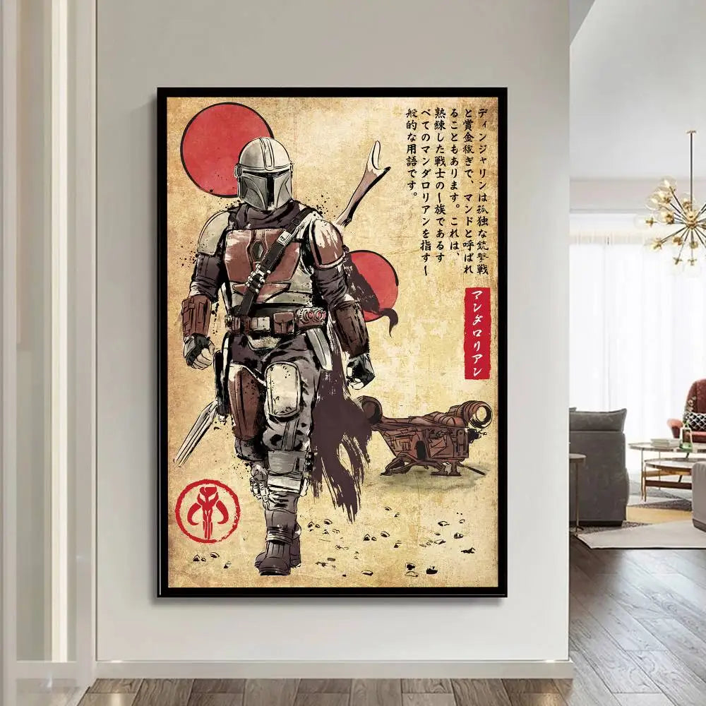S-Star W-Wars Film Whitepaper Poster Fancy Wall Sticker For Living Room Bar Decoration Aesthetic Art Wall Painting