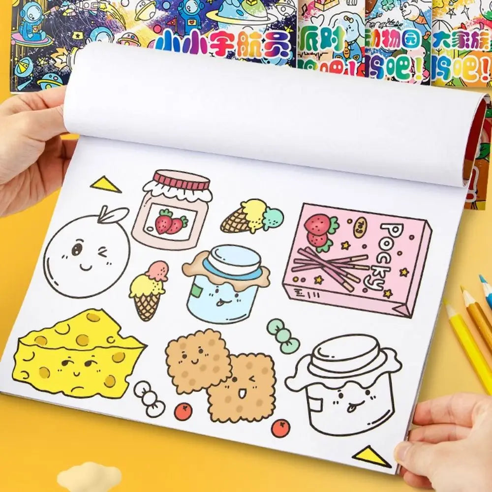 Funny Paper Children Coloring Activity Book Space Portable Color Filling Toy Educational Tearable Kids/Children/Toddler
