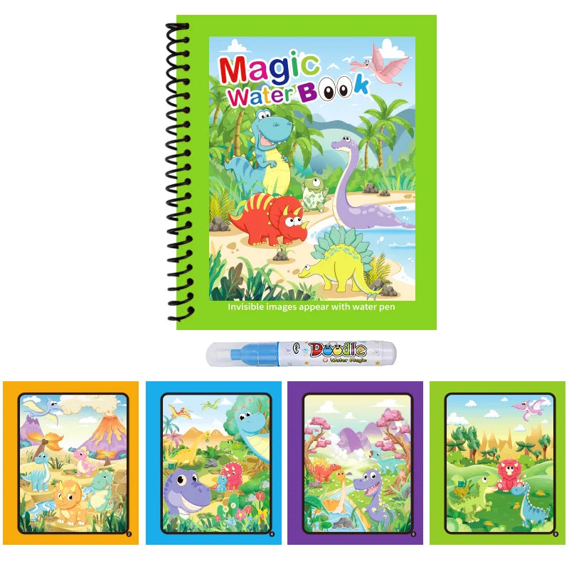 1PC Children Drawing Coloring Books Magic Water Drawing Book for Boys And Girls Gift Animal Cartoon Montessori Diy Painting Toys