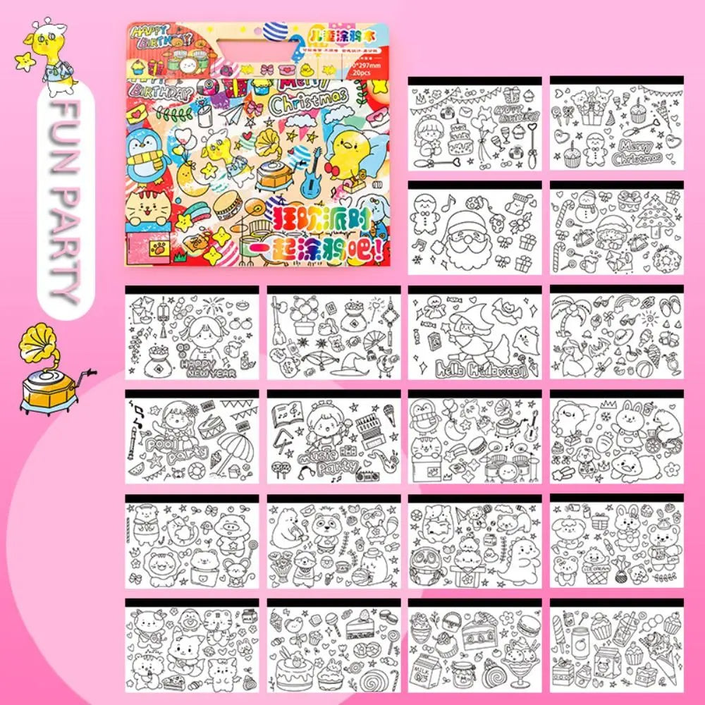 Funny Paper Children Coloring Activity Book Space Portable Color Filling Toy Educational Tearable Kids/Children/Toddler