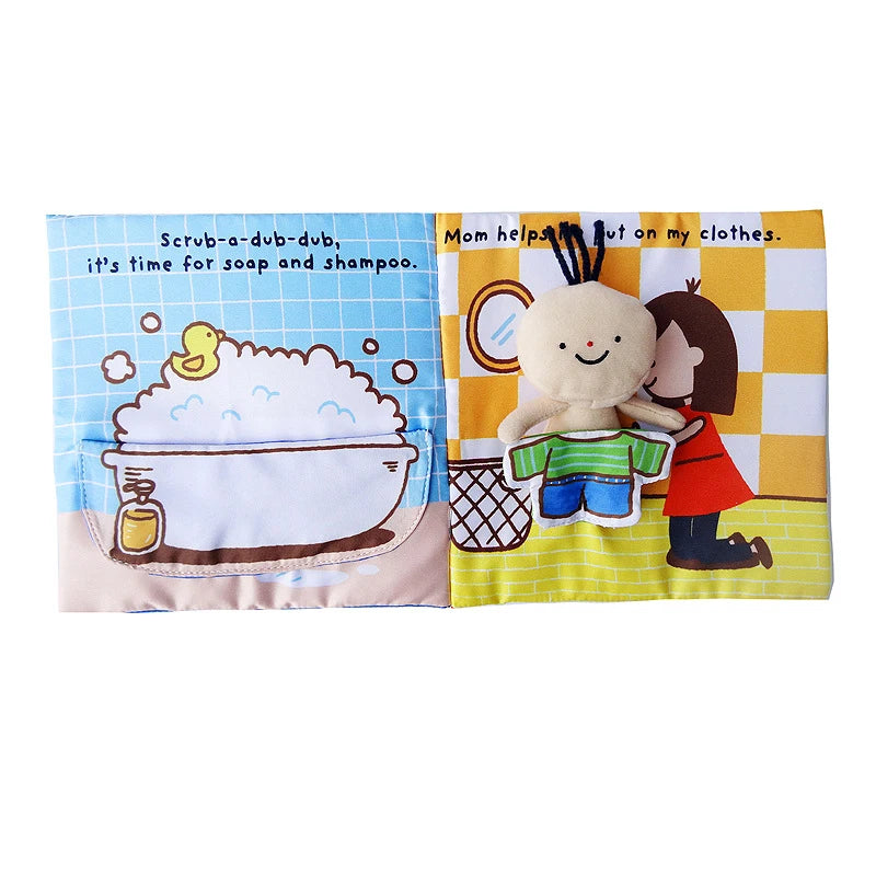 Baby Toys 0-12M Cloth Book Early Life Skills Learning Bath Potty Brush Teeth Cognitive Quiet Book Montessori Interactive Books