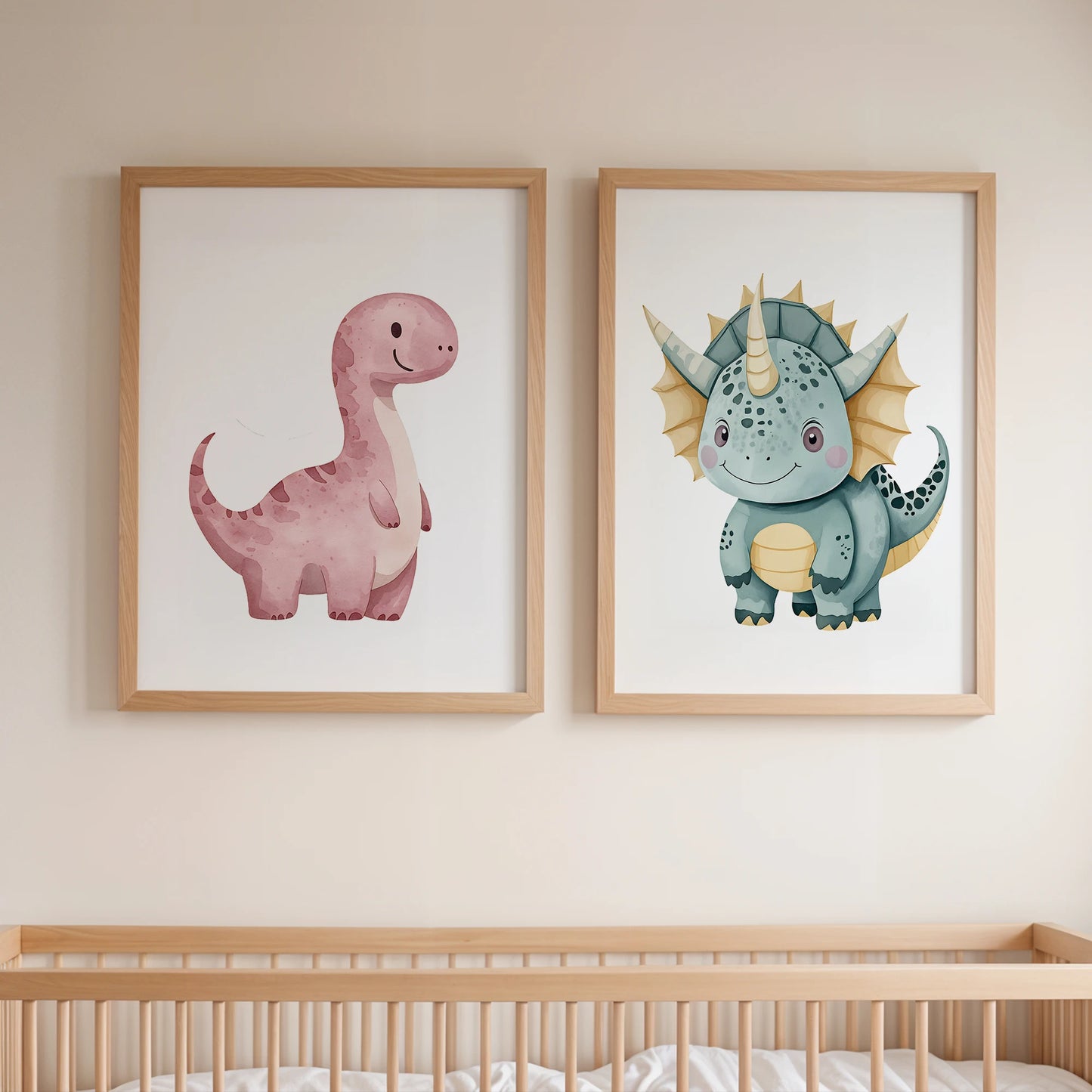 3pcs Personalized Custom Name Cartoon dinosaur Wall Art Print Picture Canvas Poster Painting For Living child Room Home Decor