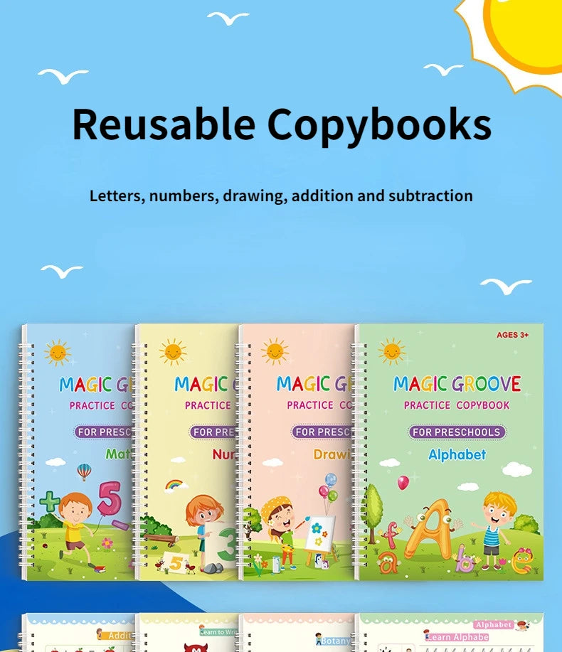Reusable Magic Copybooks Baby Montessori Toys Magical Drawing Children Pen Control Training Books Kids Learning Educational Toys