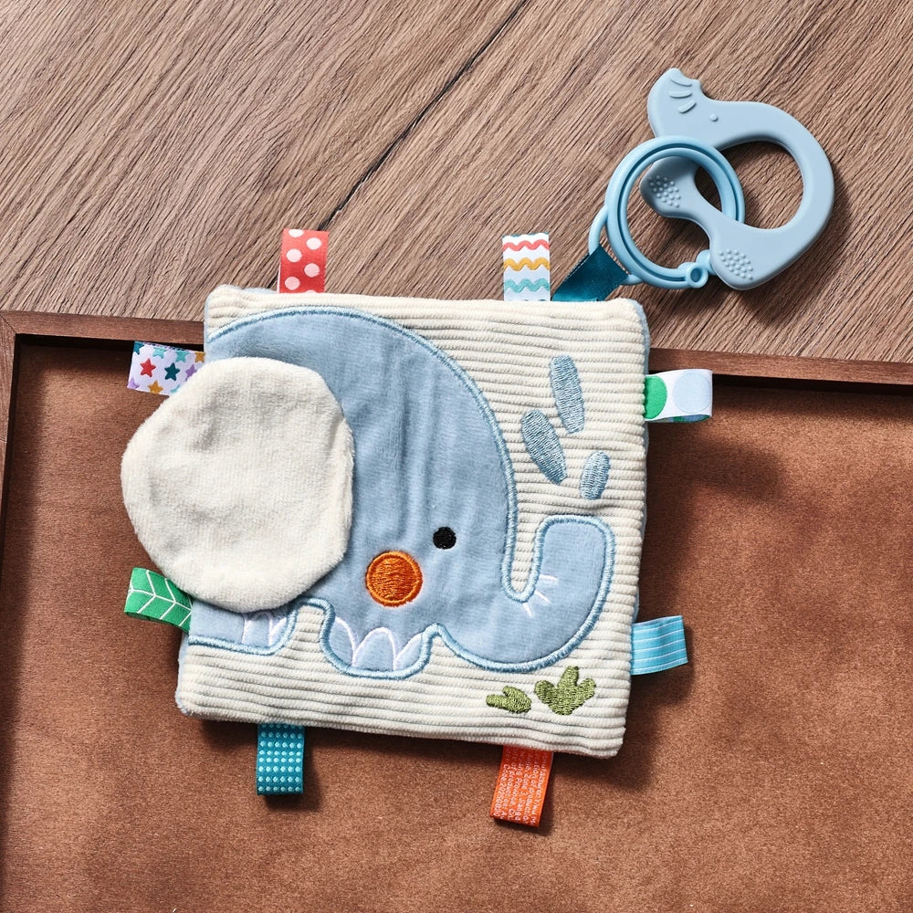 oft Baby Cloth Book with Bear & Goose, Sensory Crinkle Activity Book with Mirror, Teether, and Hanging Ring, Early Educational T