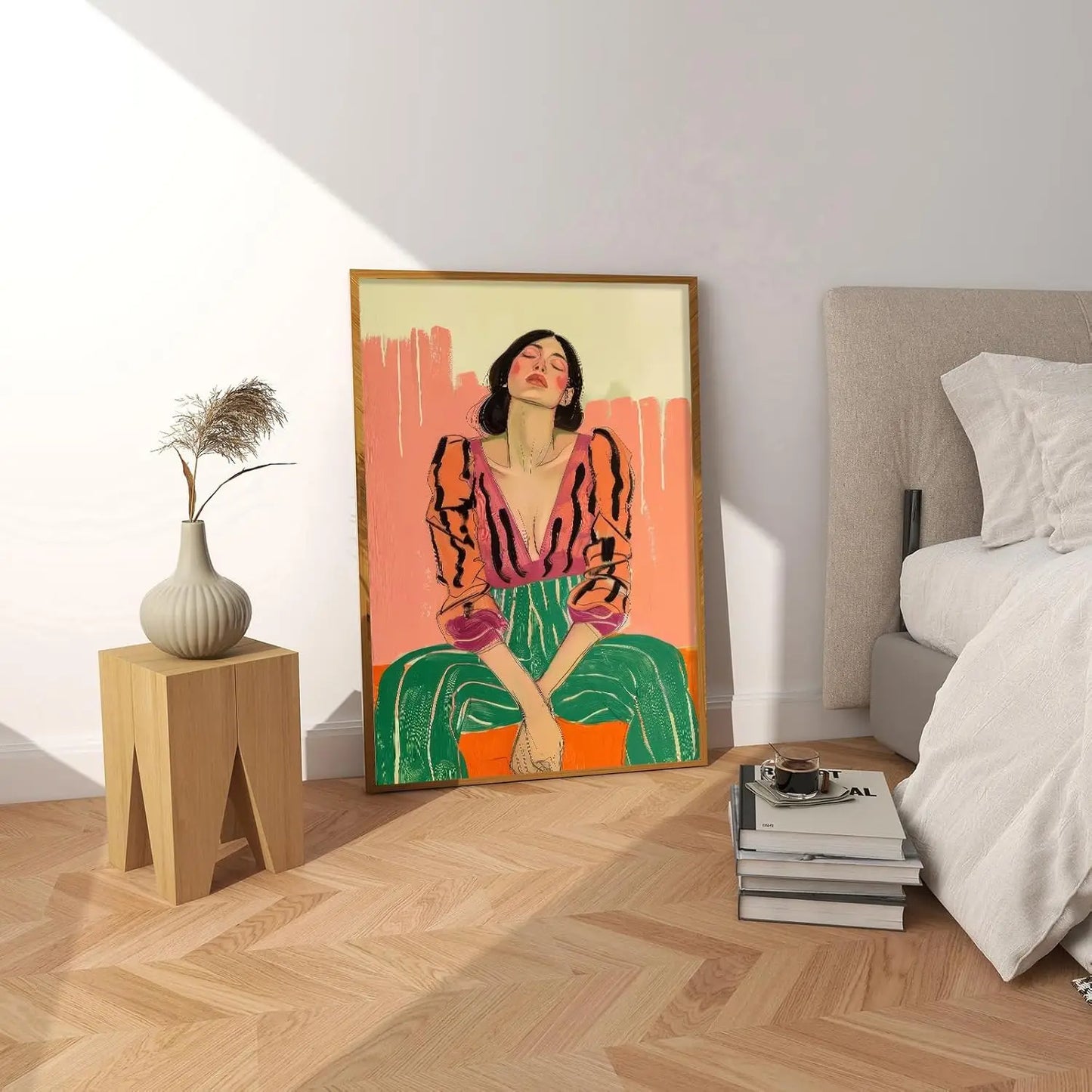 Abstract Retro Girl Print