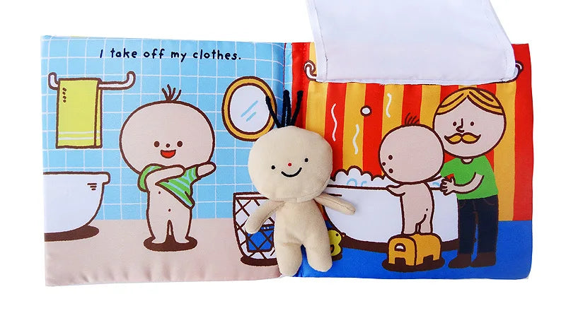 Baby Toys 0-12M Cloth Book Early Life Skills Learning Bath Potty Brush Teeth Cognitive Quiet Book Montessori Interactive Books